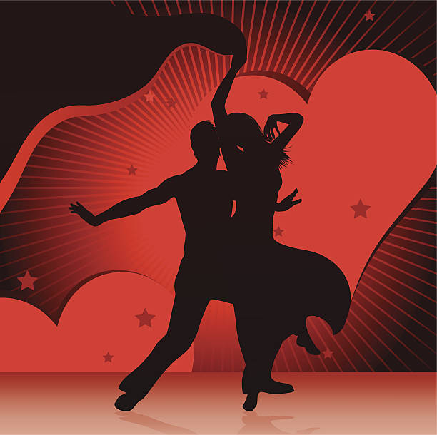 taniec pary - love computer graphic dancing people stock illustrations