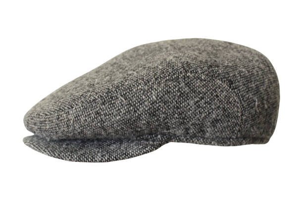 istock Gray men's woolen cap. Close-up. Isolated object on white background. Isolate. 1362212050