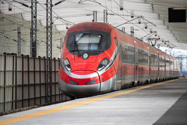 High-speed train at the railway station
