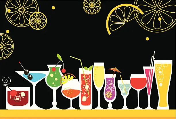 Vector illustration of Cocktail Set