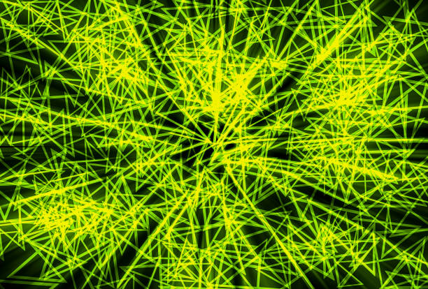 Illustration, lot of triangle green graphic background. Digital technology concept.