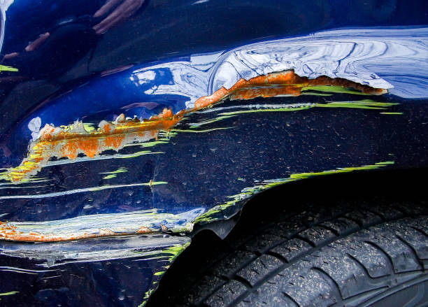 istock Close up from damaged blue car body 1362221325