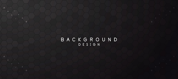 Abstract dark black gradient geometric shape hexagon background. Modern futuristic background. Can be use for landing page, book covers, brochures, flyers, magazines, any brandings, banners, headers, presentations, and wallpaper backgrounds