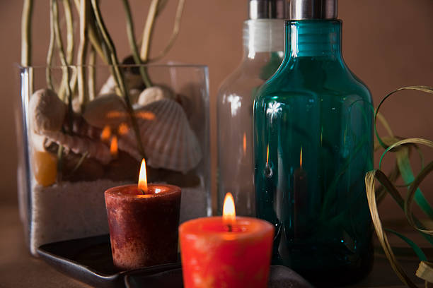 istock Relax with Spa Candles and Sea Shells 136222479