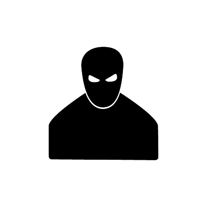 Incognito icon. Confidential anonymous web browsing. Hacker icon. Spy software icon. Solid black vector icon isolated on white background.