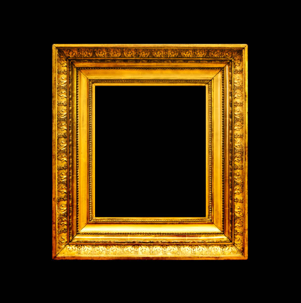 zlatý dřevěný malířský rám - bronz slitina fotky - stock snímky, obrázky a fotky