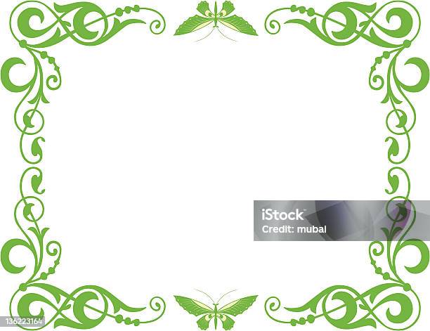 Ilustración de Bastidor Con Mariposas y más Vectores Libres de Derechos de Zarcillo - Parte de planta trepadora - Zarcillo - Parte de planta trepadora, Borde, Curva - Forma