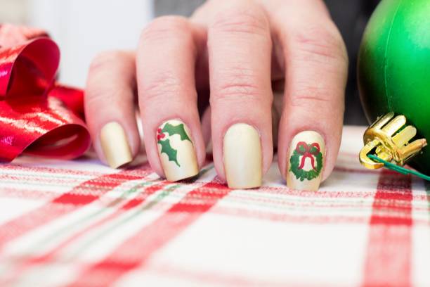 istock Christmas Ornaments Nail Art Design 1362243852