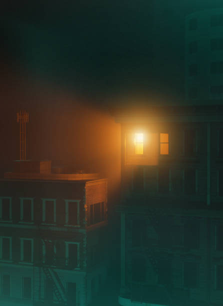 istock Digitally generated image of buildings at night 1362246749