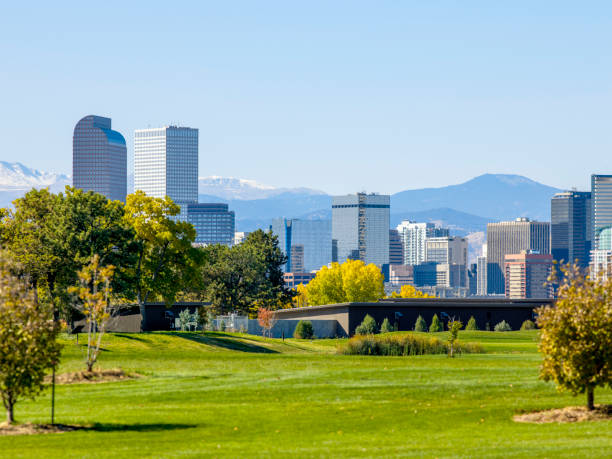 Denver Colorado. Mile High City. Rocky Mountains. stock photo