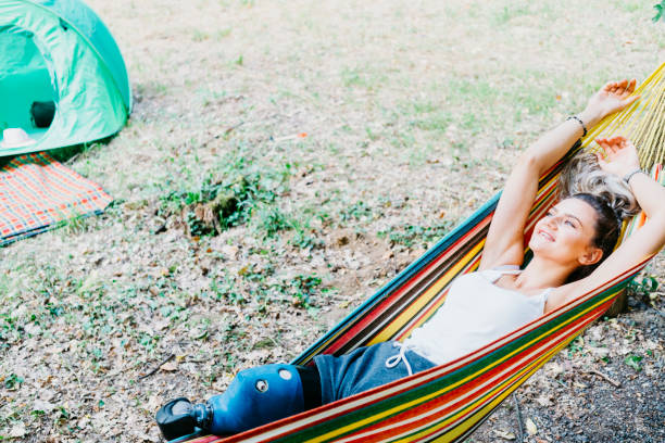 istock Young couple hiking and camping at forest 1362252703
