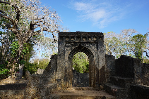 Archway of The Palace at the Gedi Ruins in Watamu, Kenya