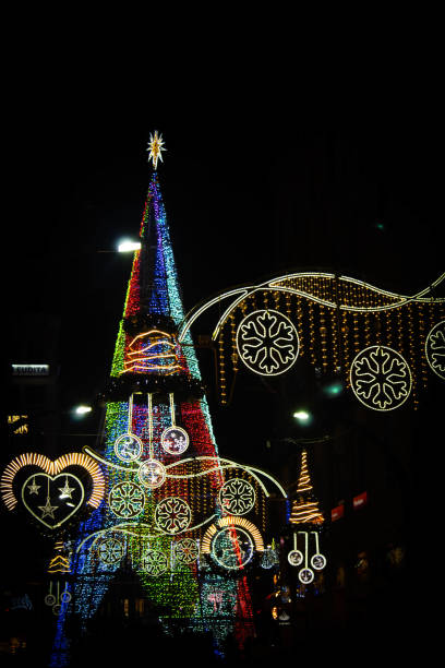 Christmas Lights Christmas Lights in Vigo city (Spain) vigo stock pictures, royalty-free photos & images