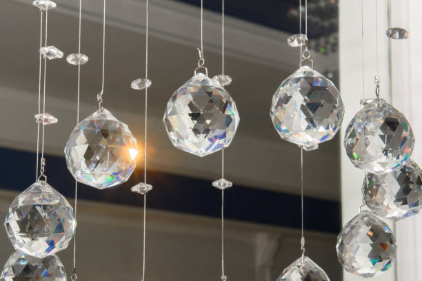 istock Glass faceted interior hanging balls. 1362256321