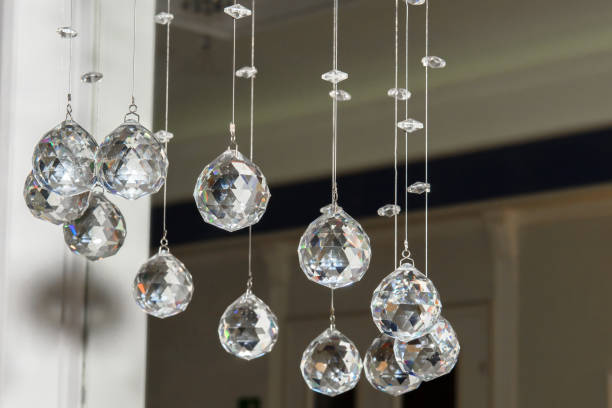 istock Glass faceted interior hanging balls. 1362257936