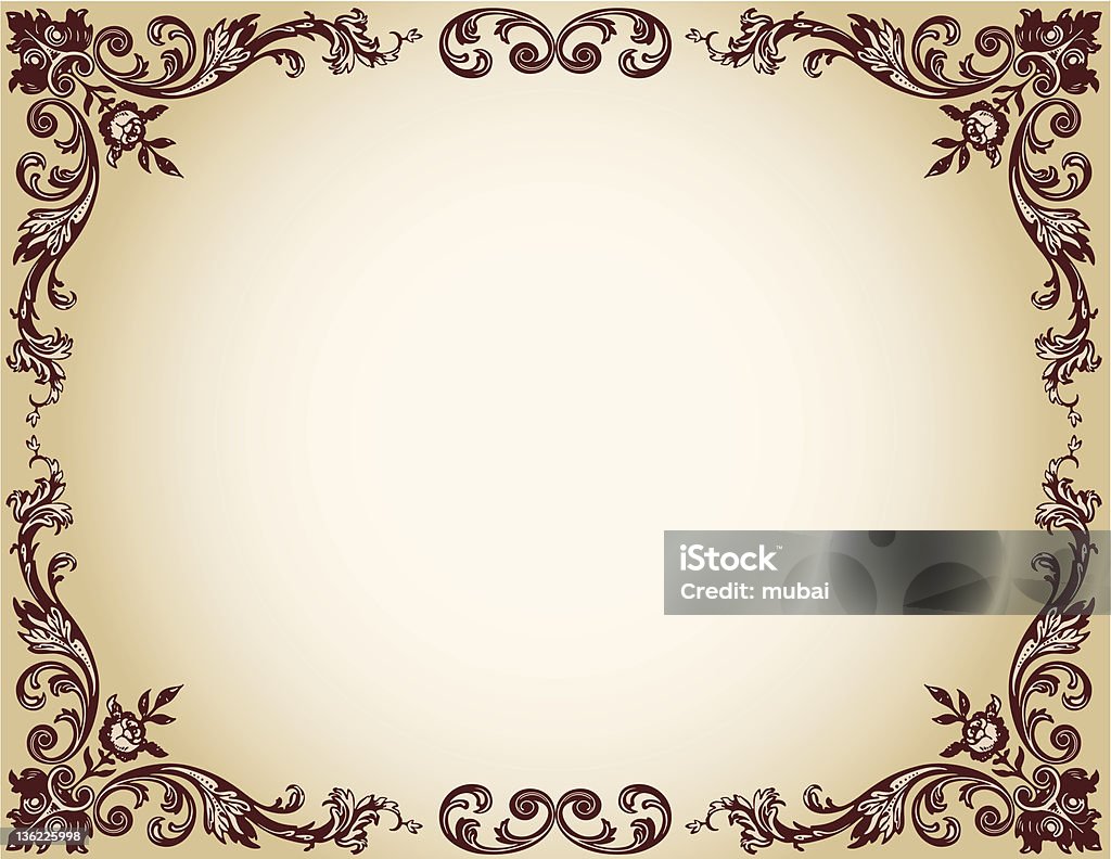floral frame The vector image of a floral  frame  with a rose in a ancient style. Ancient stock vector