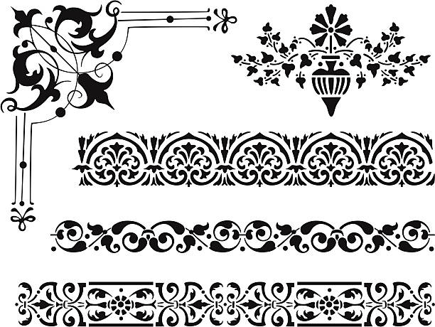 Different design elements The vector image of a different decorative elements. art deco vase stock illustrations