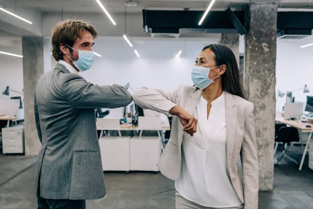 istock Business people greeting during COVID-19 pandemic 1362265070