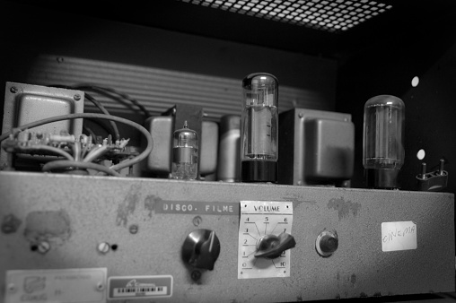 This is an old audio amplifier for movie theaters