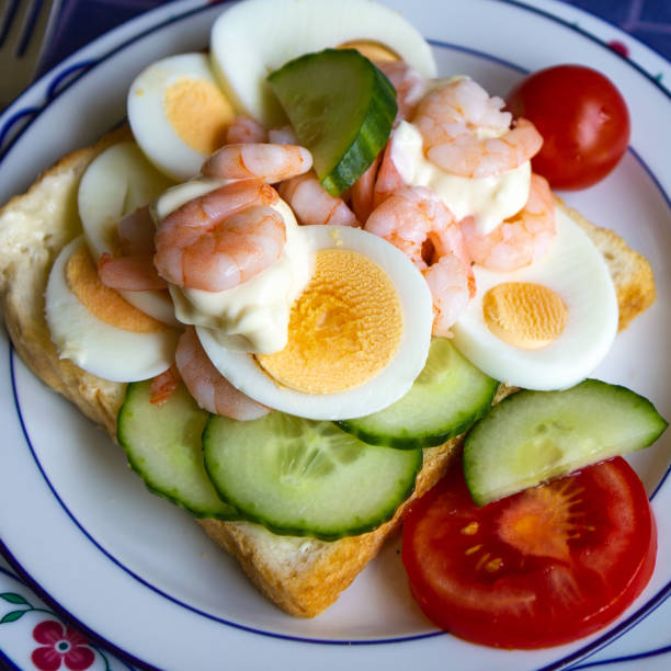 istock Scandinavian sandwich with shrimps 1362269905