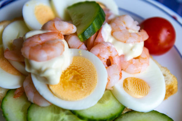 istock Scandinavian sandwich with shrimps 1362269927