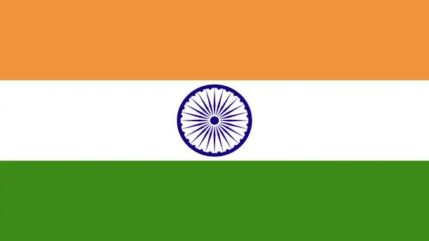 Vector illustration of National Flag of India Eps File - Indian Flag Vector File