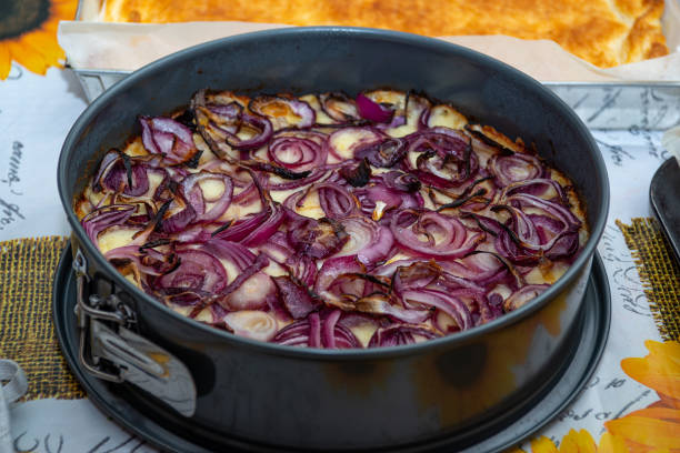 onion pie and Italian cheese
