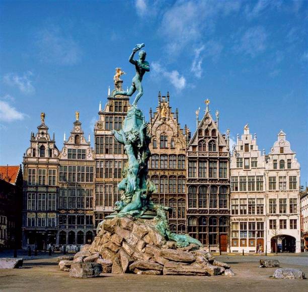 Grote Markt of Antwerp is a square located in the heart of the old town stock photo