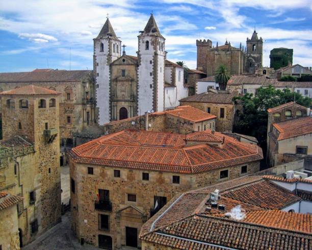 Historic center of Cáceres, Cáceres, Extremadura stock photo