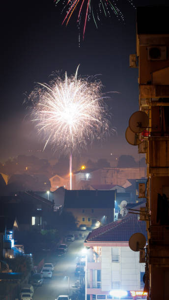 istock Podgorica's Stari Aerodrom Firework at New Year Eve 1362284577