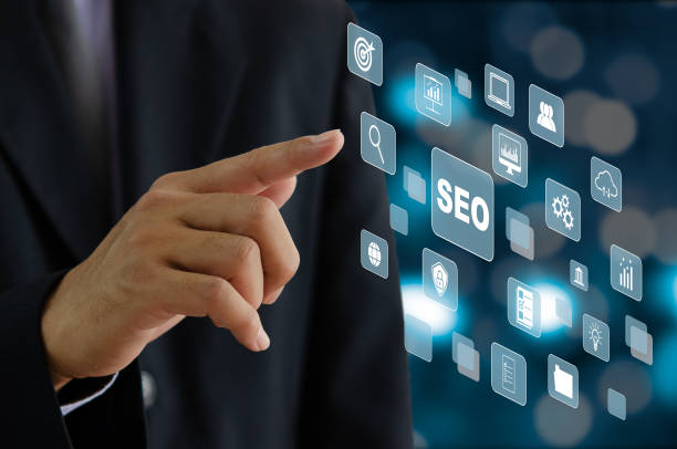 istock businessman hand touching a virtual screen, business icon. SEO Search engine optimization  Business Technology Concept Marketing Ranking  Website Internet. 1362287706