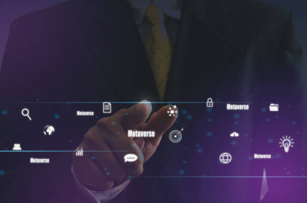 istock men hands touch  virtual screen metaverse world technology concept. World and business icons, modern use of internet, data analysis, communication or online marketing. 1362287728