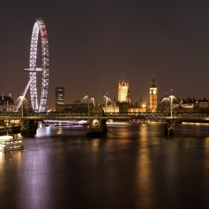 London, Uk - Circa October 2022: The London Eye ferris wheel on the South Bank of River Thames aka Millennium Wheel