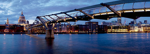 St Paul's and the Millennium Bridge stock photo