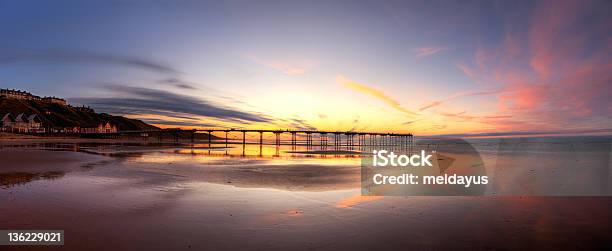 Saltburn Pier At Sunset Stock Photo - Download Image Now - Beach, Yorkshire - England, Saltburn