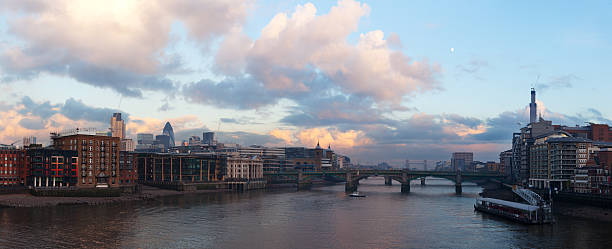 View along River Thames stock photo