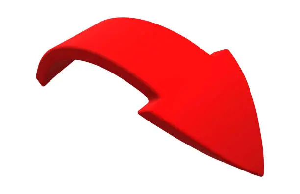 Red Arrow Curved Down