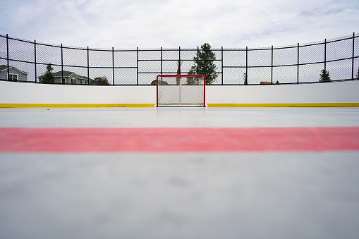 Outdoor Roller Hockey Rink and Goal