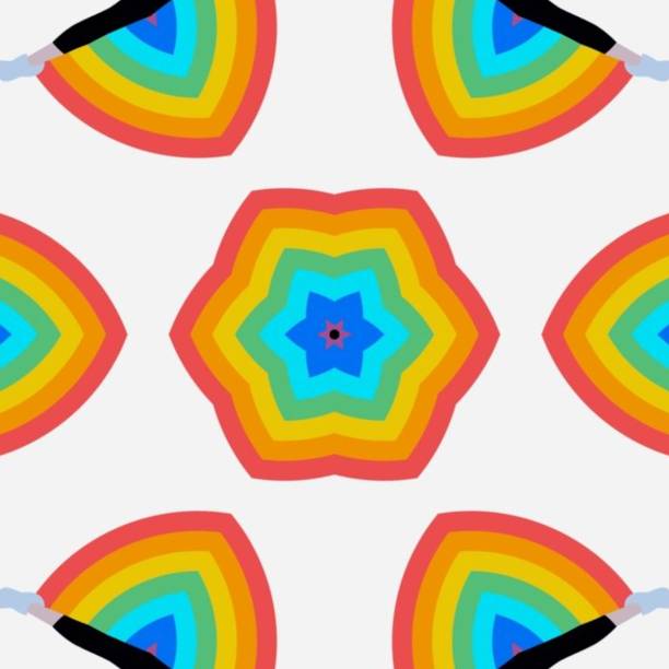 Rainbow colours mandala design background for social media