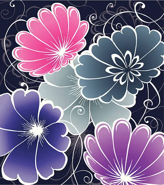 Vector illustration of Flower background