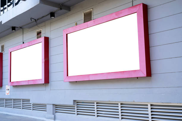 istock Two empty advertising billboards on the wall of building 1362301009