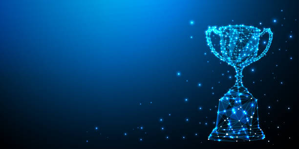 Trophy cup. Abstract 3d trophy wreath laurel isolated background. Trophy cup. Abstract 3d trophy wreath laurel isolated background. Champions award, sport victory, winner prize concept. Competition success, first place, best win symbol. incentive stock pictures, royalty-free photos & images