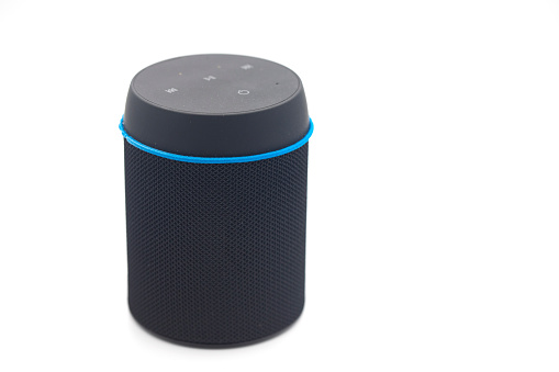 Smart Bluetooth Speaker on Plain Background