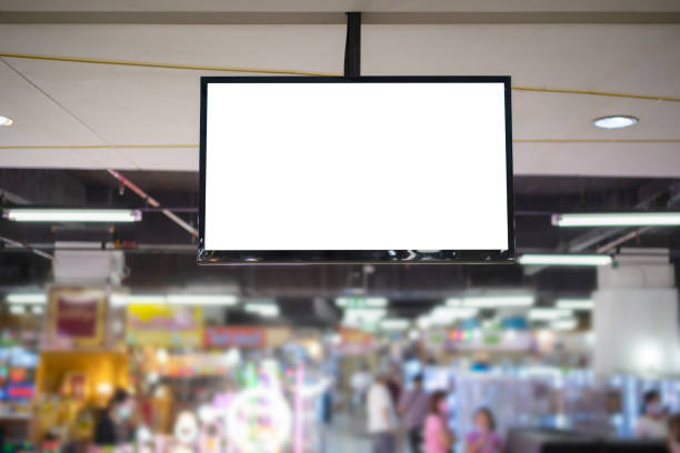 Billboard mockup and building background. Template of an empty information outdoor billboard indoor stadium with the roof, Mock-up of a city banner placeholder and poster.