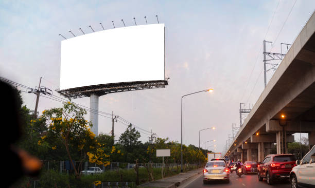 istock Blank mock up of vertical billboard for advertising 1362313006