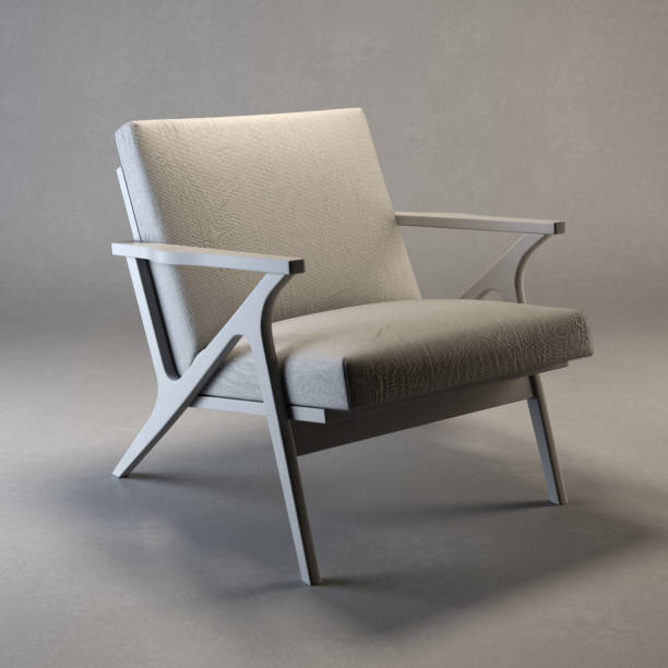 istock 3d Rendering Cavett Wooden Chair Clay Model Front Angled view 1362313675