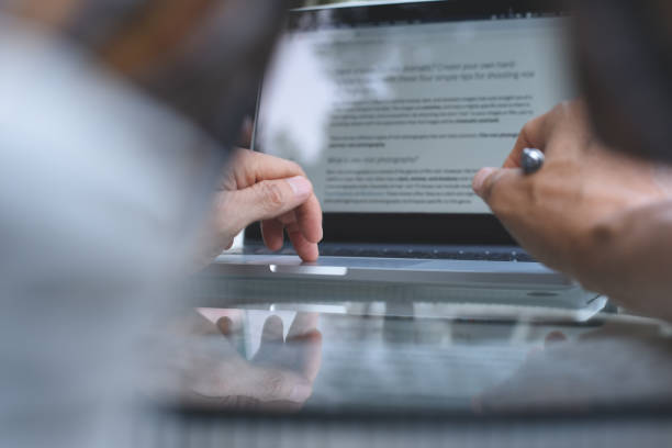 istock Online working on laptop, portable office 1362318523
