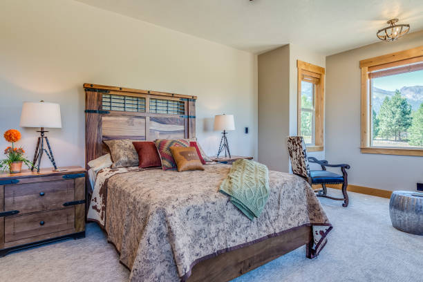 istock Cozy bedroom with comfortable bed 1362321228