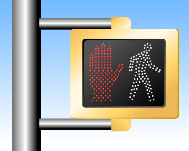 歩行者用のサイン - 赤信号点のイラスト素材／クリップアート素材／マンガ素�材／アイコン素材
