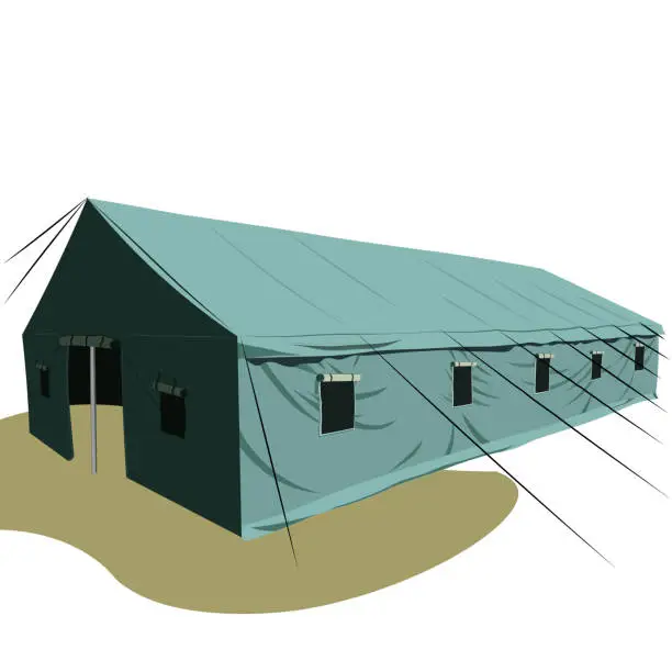 Vector illustration of Military tent